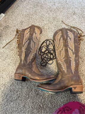 Lane Women's Brown Lace-Up Leather Boots 7.5